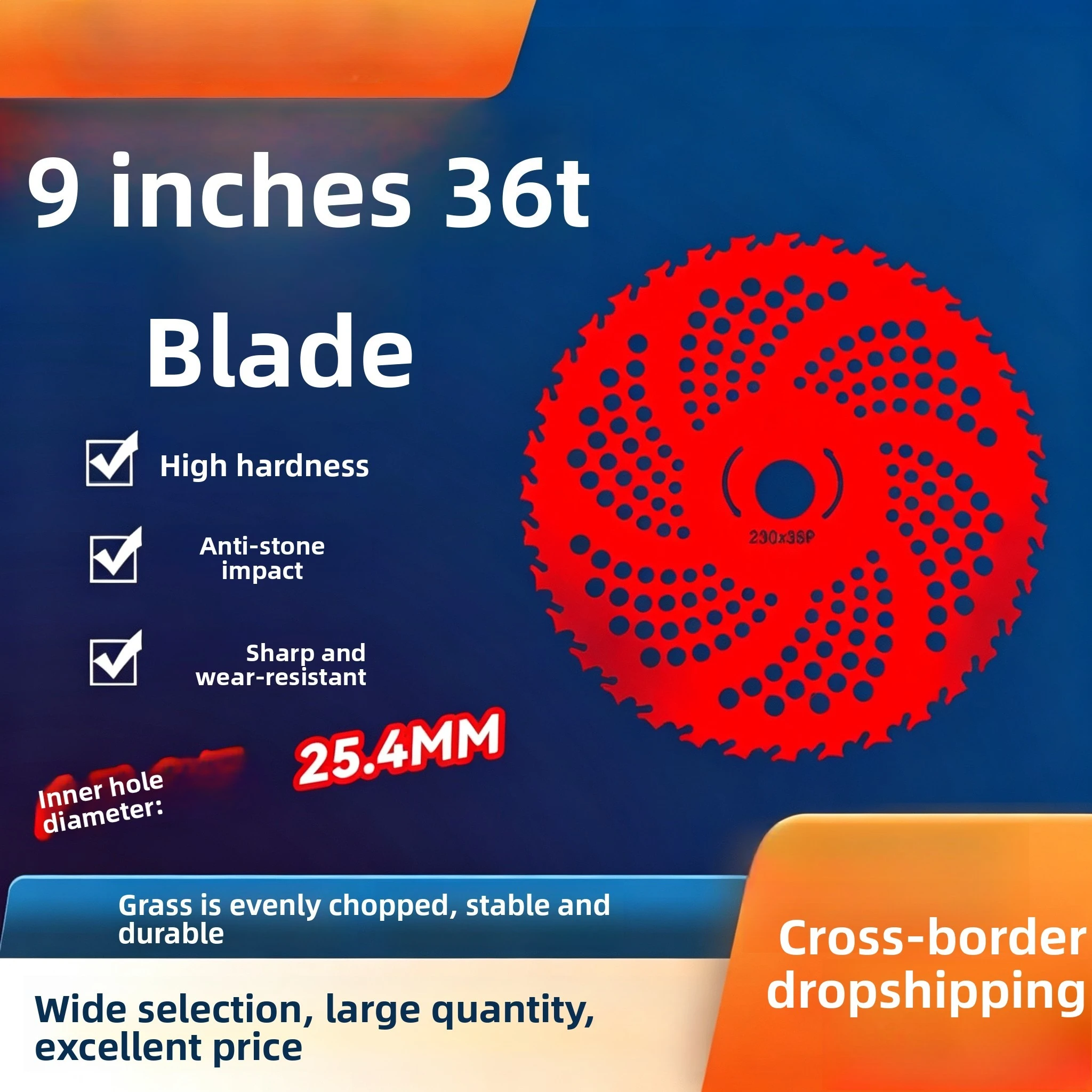 9Inch 36T Hardened Manganese Steel Saw Blade, Anti Stone Impact, Sharp Durable, Lawn Mower Garden Weeding Cutting Accessory