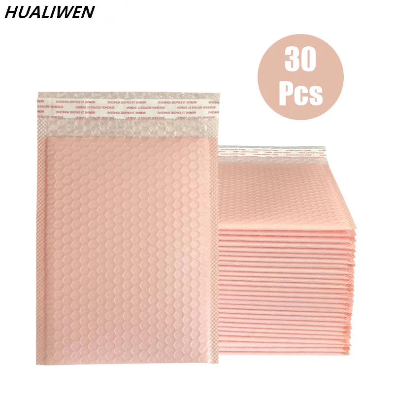 

30Pcs Pink Poly Bubble Mailers Padded Envelopes Bulk Bubble Lined Wrap Polymailer Bags for Shipping Packaging Maile Self Seal