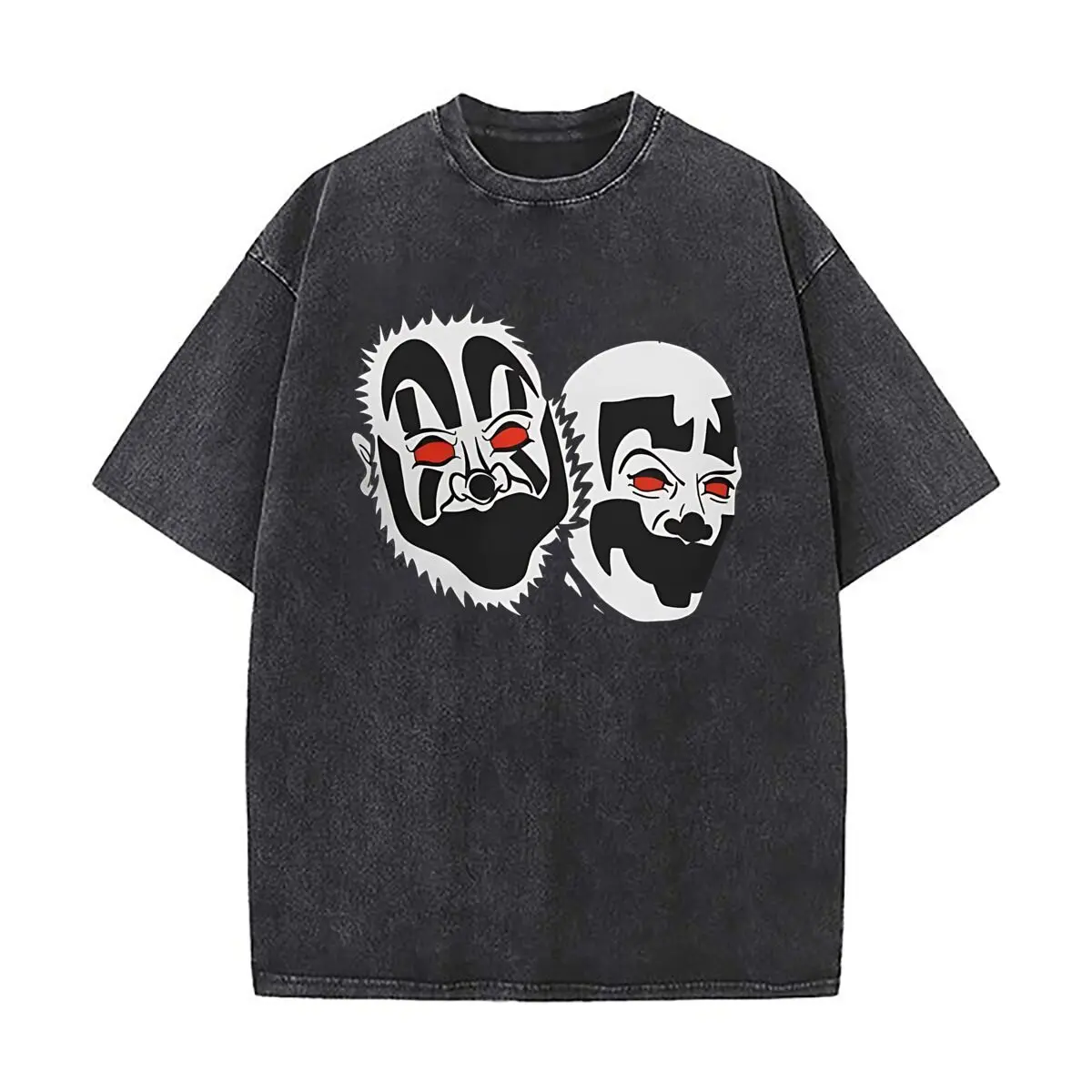 Clown Faces Whimsical Meme  Styled Art Sports Casual Distressed Washed Short Sleeve Breathable Cotton Top