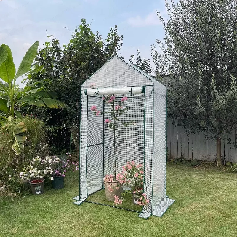JMZ Simple Design Triangle Plant Shelter – Rainproof Outdoor Balcony Greenhouse for Succulents & Plum Flowers