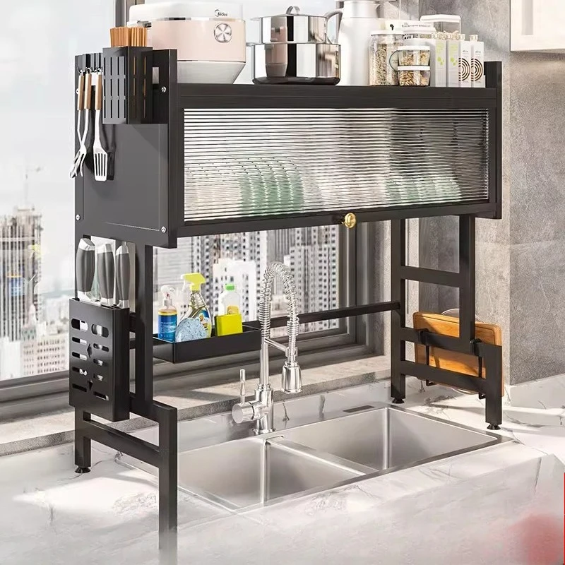 Küchenspüle, Regal, Spüle, Spüle, Staubschale, Aufbewahrungsschrank, multifunktionales Abtropfgestell