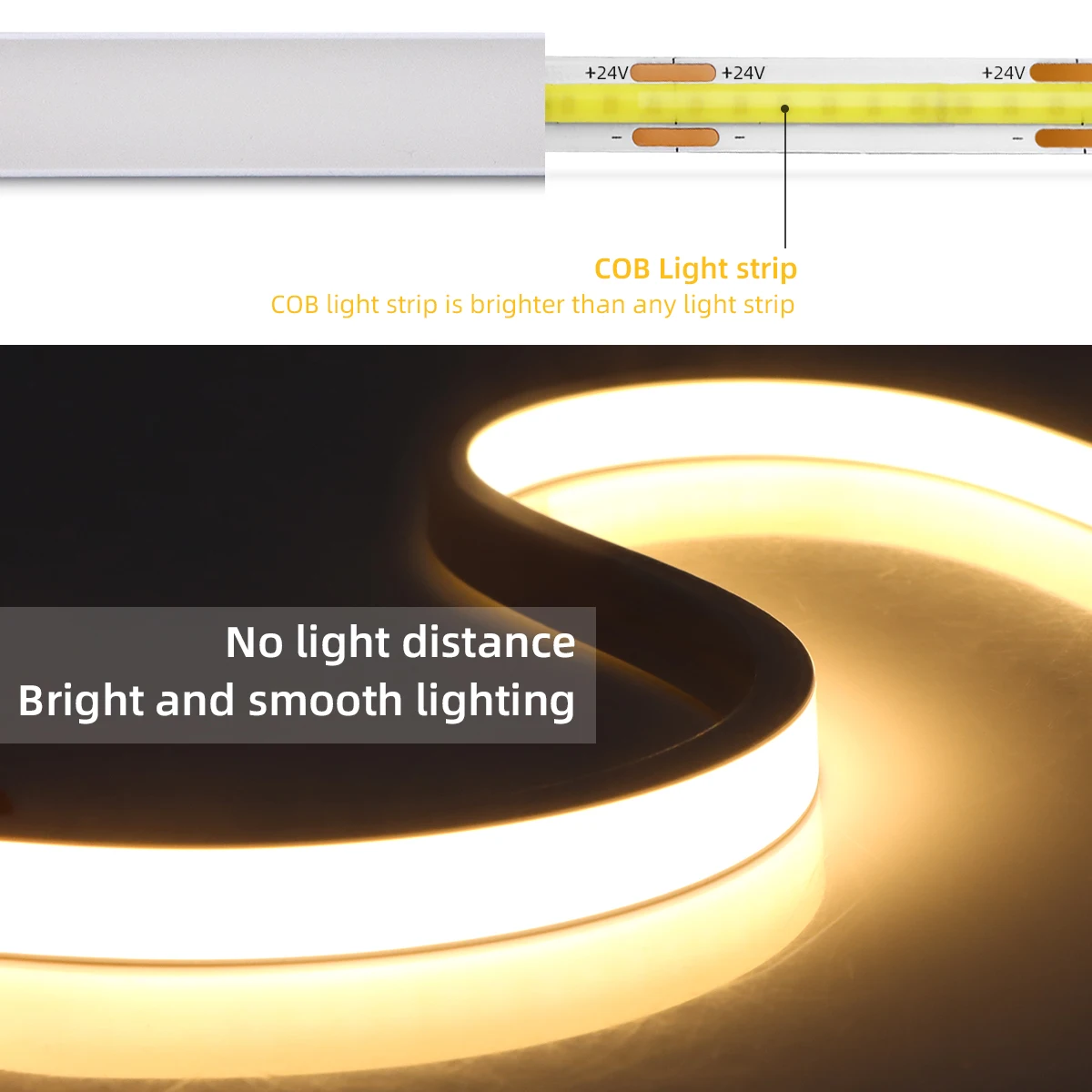 24V COB LED Strip Neon Light 320LEDs/m Touch Sensor Switch Dimmable Waterproof Home Backlight Kitchen lighting 1M 3M 5M 10M