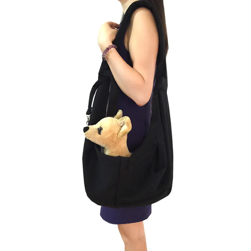 Soft Black Pet Dog Carrier Bag, Outdoor Travel, Cats, Puppy Shoulder Bags, Single Comfort Sling Handbag, Tote Pouch