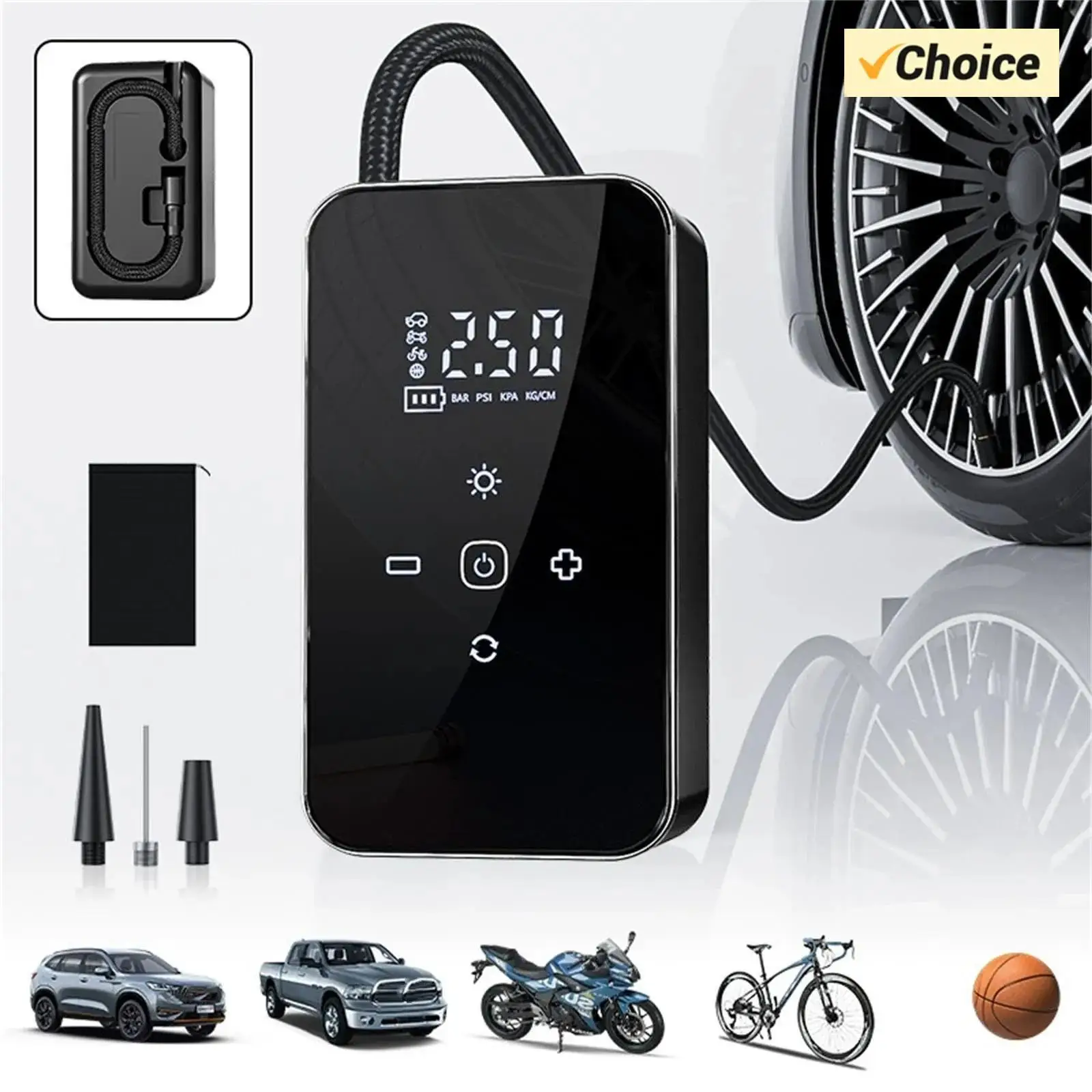 

ГОРЯЧИЙ! Портативный компрессор для накачивания шин MotorX 2 поколения, большая скорость накачки шин 0 секунд, быстрая накачка, 15000 мАч, 65 Вт