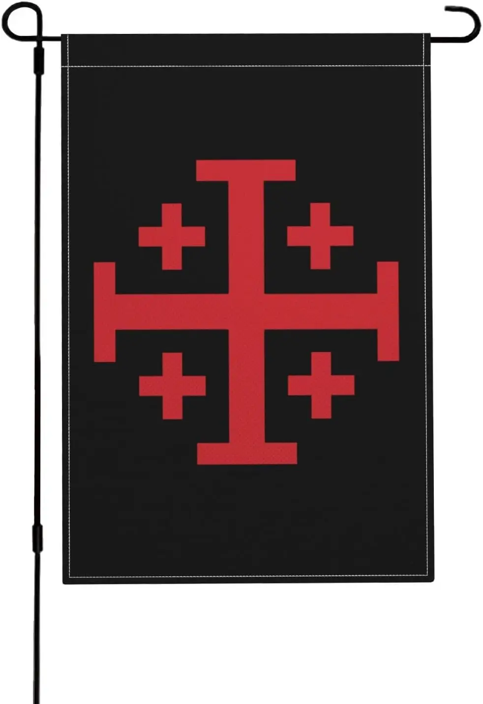 Jerusalem Catholic Cross Double-Sided Garden Flag UV Fade Resistant Yard Flag Home Decoration 12x18 Inch PPZ