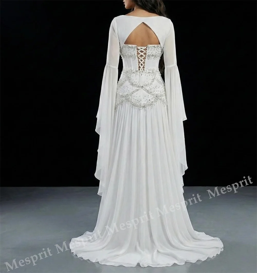 Customized Glitter Women's Evening Gowns Flare Sleeve Exquisite A-line Long Dresses High Quality Party Dresses Classic Formal image 2