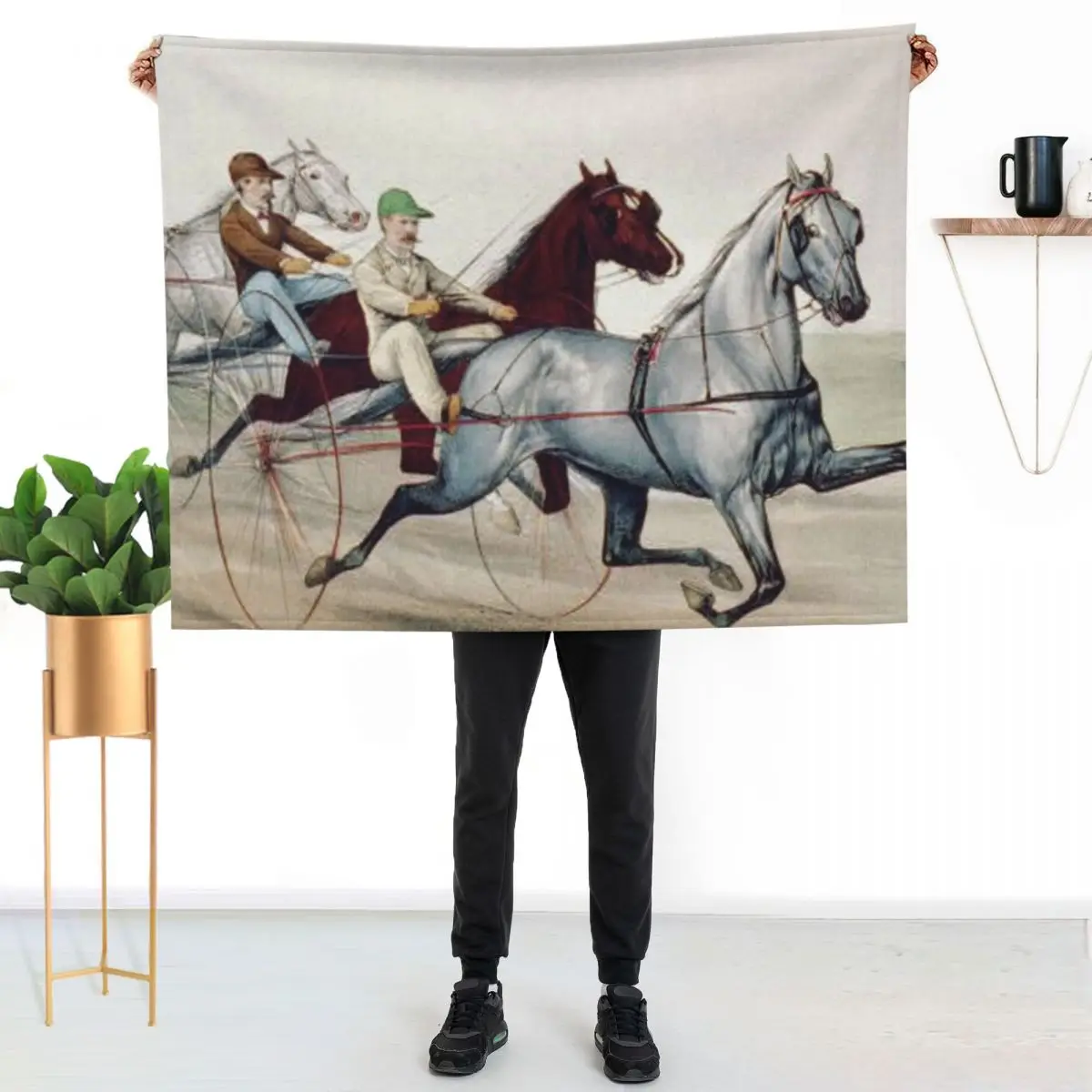 Harness Racing Throw Blanket Loose halloween Designers blankets and throws Polar Quilt Blankets