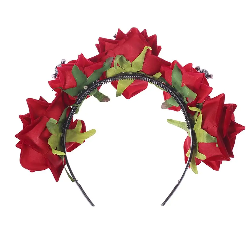 الرجعية العنكبوت الجمجمة هالوين خوذة حزب زي إكسسوارات الشعر زهرة عصائب ماردي غرا القبعات للنساء #3