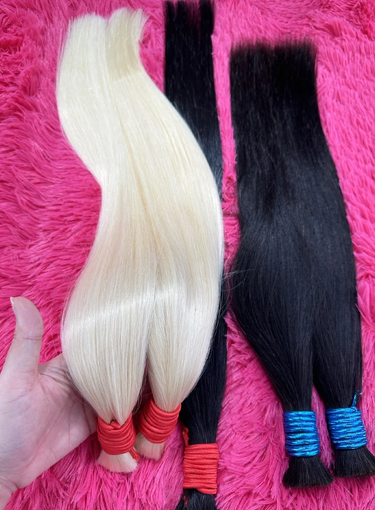 extensiones de cabello natural humano 100% natural original straight extensions raw vietnamese Indian human hair Bulk bundles