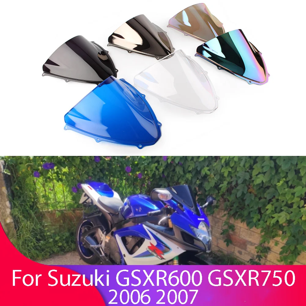 Windshield For SUZUKI GSX-R GSXR 600 750 GSXR600 2006-2007 K6 Double Bubble WindScreen Motorcycle Accessories Fairing Deflector