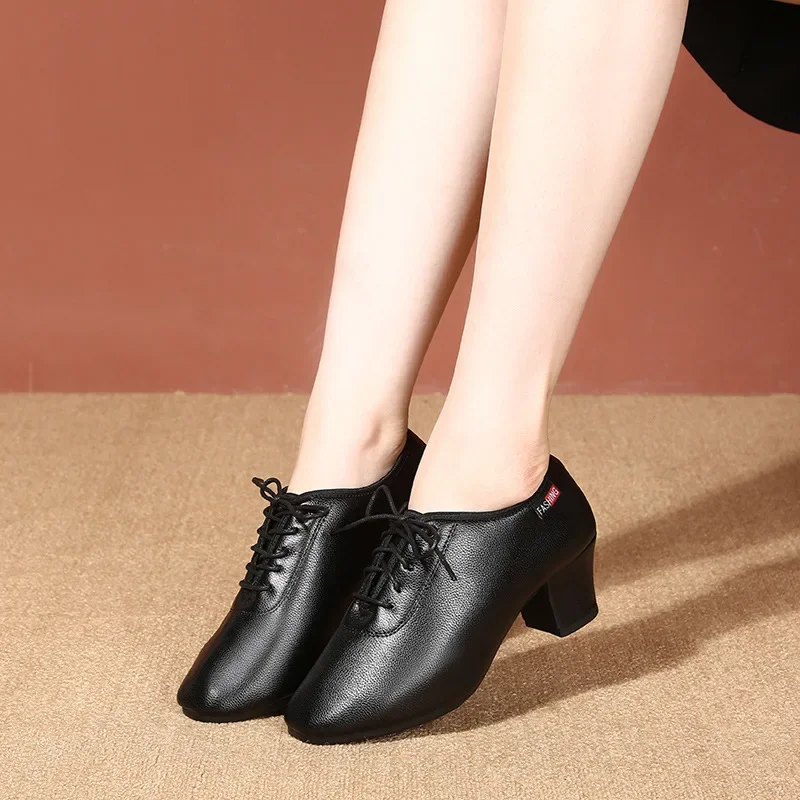 New Latin Dance Shoes For Women Teacher's Shoe Girls Ladies Leather Ballroom Waltz Tango Foxtrot Quick Step Dance Shoes
