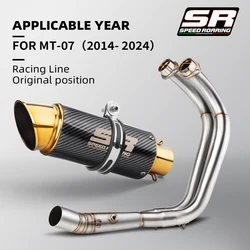 For MT07 FZ07 MT-07 Mt07 Exhaust Pipe Header Front Exhaust Elbow XSR700 Slip-on Motorcycle Exhaust Muffler