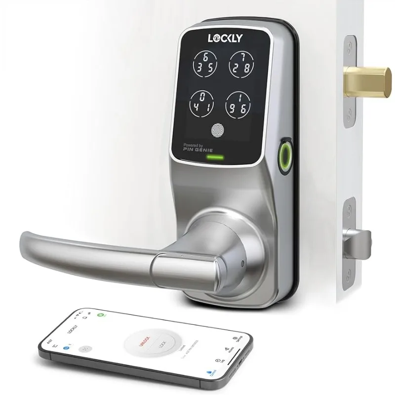 

Lockly Duo Interconnected Deadbolt+Latch (PGD678W), Front Door Handle and Deadbolt Set, 3D Biometric Fingerprint Sensor