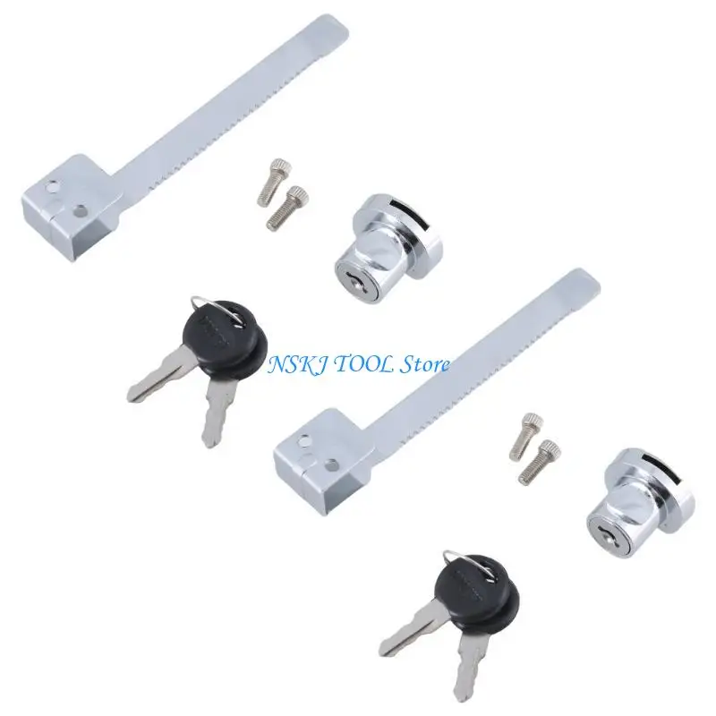 L8RC 2Pcs Sliding Glass Door Lock with Security Glass Case Lock Easy to Install