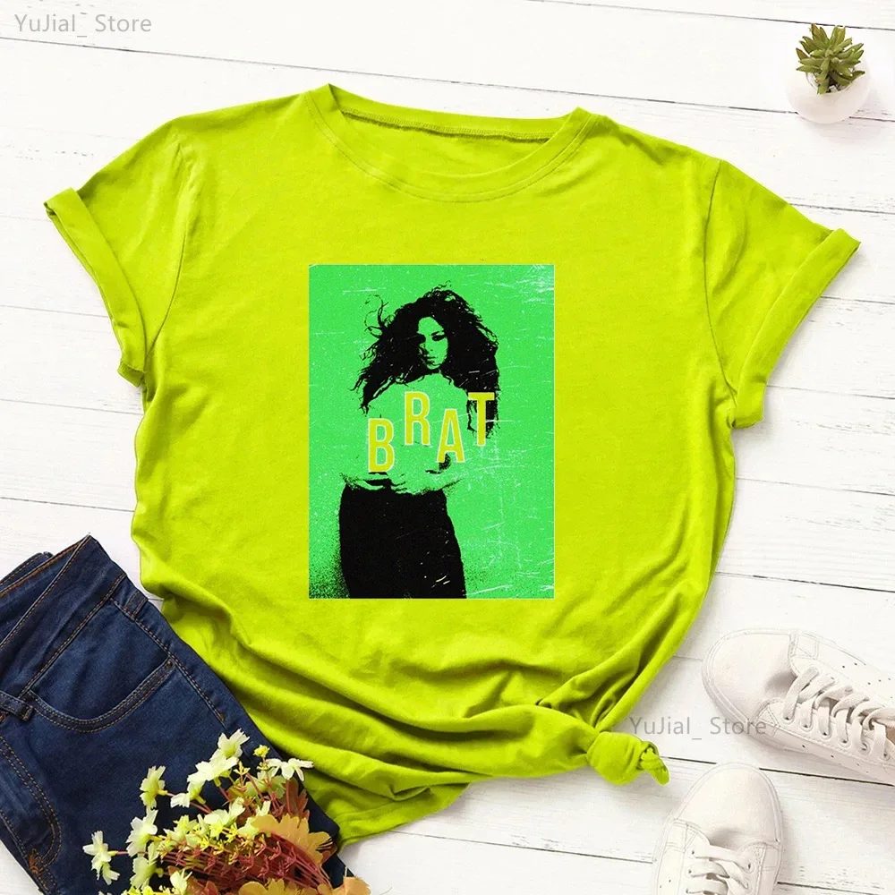 Hot Sale Love Charli Xcx Brat Printed T Shirt Women Music Hip Hop Fashion Tshirt Girls Summer Short Sleeve T-Shirt Female