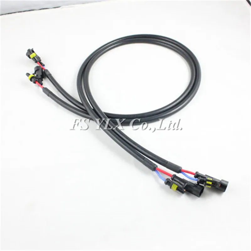 FSYLX 2pcs 100CM 1M HID Xenon Ballast Extension Wire Cable 35W 55W 75W 100W HID extension cable for h1 h3 h4 h7 h8