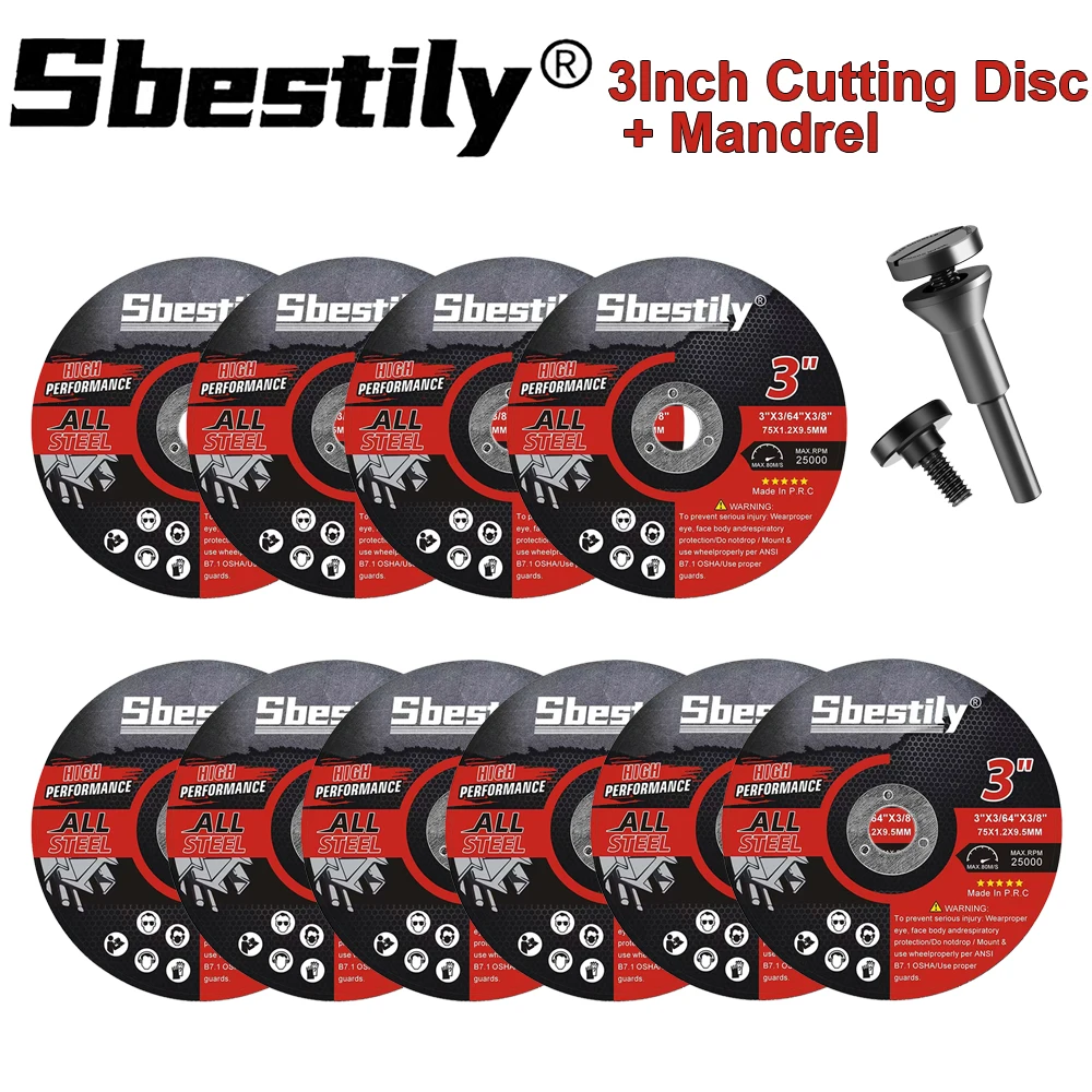 

Отрезной диск по металлу 75 мм Отрезные диски 75x1,2x9,5 мм с оправкой для шлифовальной машины для резки металла и нержавеющей стали Мини-пильное полотно