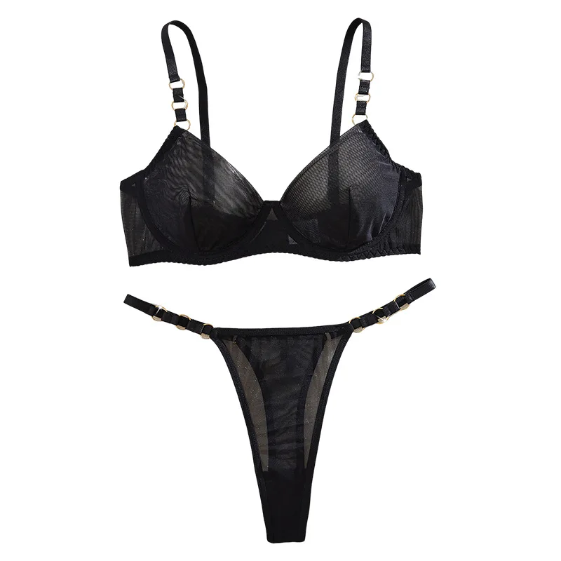 Bikini French-style fashion lace pure desire lingerie set with underwire bra