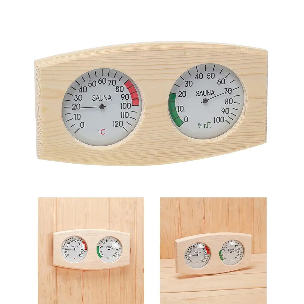 Wood Grain Sauna Thermometer Hygrometer Sauna Room Household Accessories