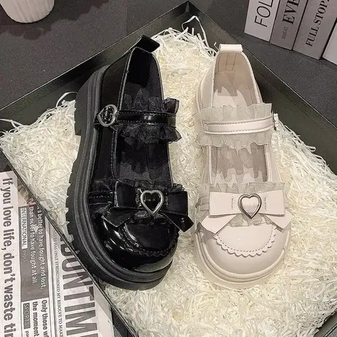 2025 Summer New School Girl JK Loafer Pumps Platform Shoes Japanese Style Lolita Y2K Kawaii Jirai Kei Fashion