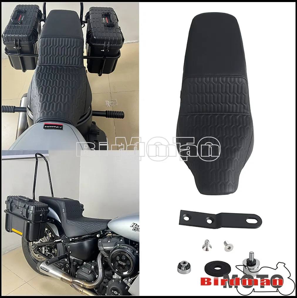 Motorbike Seat Cushion For Harley Softail FLSB Sport Glide FXLR Low Rider Motorbike 2-UP Seat Cushion Driver Passenger Wide Seat