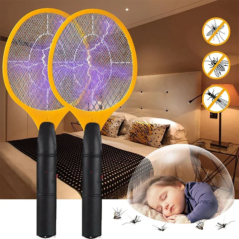 

Electric Fly Insect Bug Zapper Bat Handheld Insect Fly Swatter Racket Portable Mosquitos Killer Pest Control For Bedroom Insect