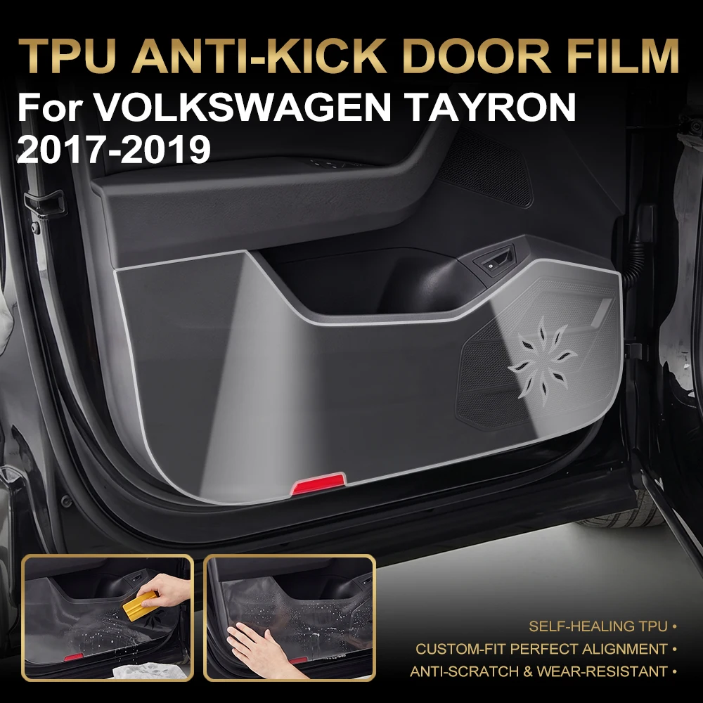 Protection anti-coup de pied en TPU pour portières de voiture Volkswagen Tayron 2017-2019, film de protection intérieur des bords des portes avant et arrière