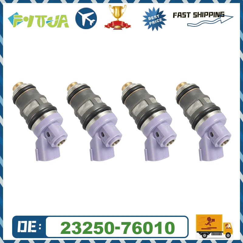 

4pcs Fuel injector 23250-76010 23209-76010 23209-79045 For Toyota Previa 2.4L L4 1991-1997 Estima Engine Injection Flow Matche