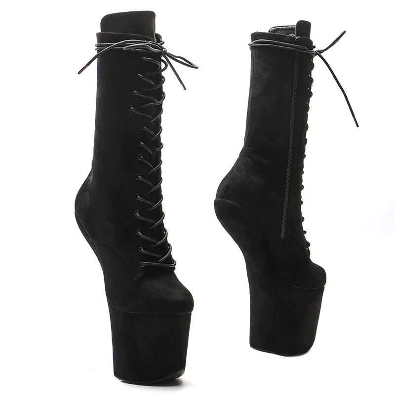 Auman Ale New Suede Upper Platform Ankle Boots Sexy Exotic heelless pole dance shoes 045