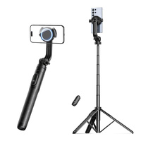 1620mm Extendable Magnetic Phone Tripod Stable Selfie Stick Tripod w Remote for MagSafe Iphone 15 14 13 12 11 10 SAMSUNG Phone