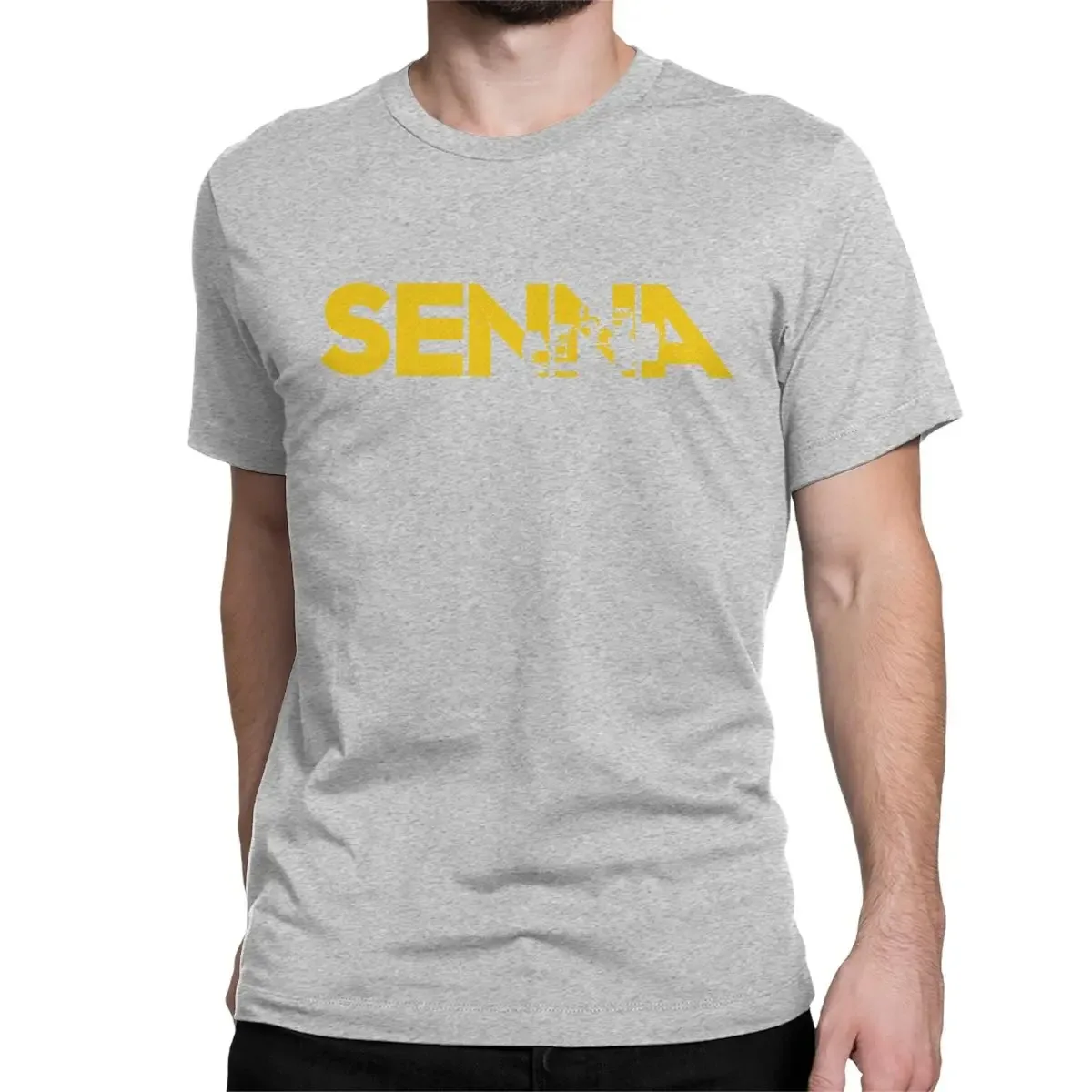 2024 Ayrton Senna Men\'s T Shirt Racing Car Hipster Tees Short Sleeve Round Neck T-Shirt Cotton S-4XL  Clothes