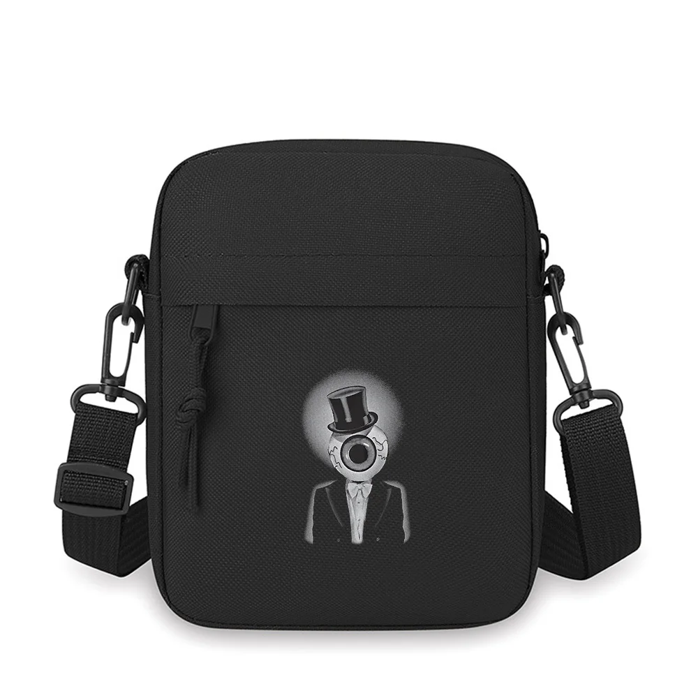 

Eye with top hat black suit bowtie Men Crossbody Bag Single Shoulder Women Cartoon Anime Film Printing Design Unisex