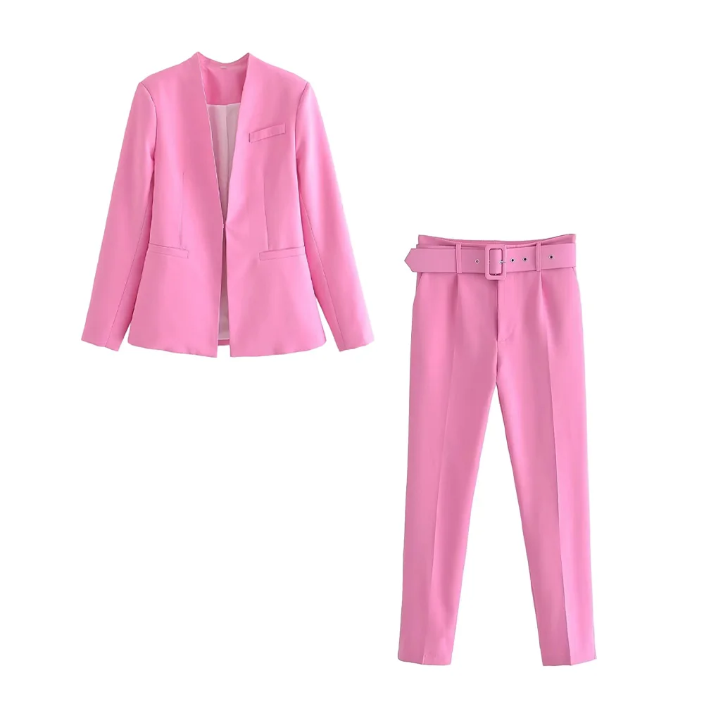 المرأة مزاجه طية صدر السترة سليم صالح متعدد الألوان سترة السراويل الربيع الصيف ملابس نسائية عادية