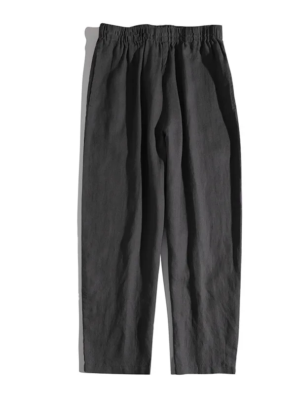 Estate 2025 Pantaloni Harem casual dimagranti larghi da donna Lino puro Comodo elastico in vita Sette lunghe Sle artistico