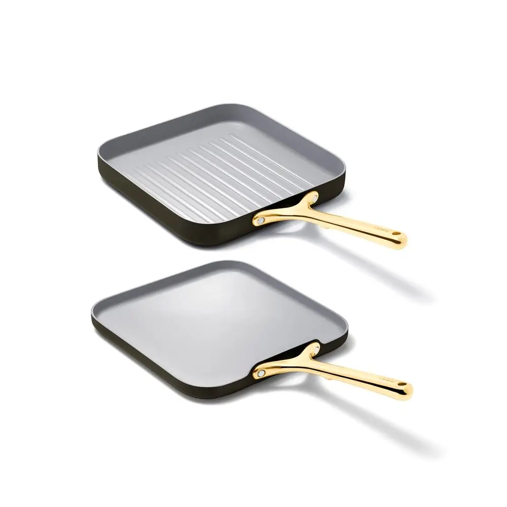 

Griddle Pan amp Grill Pan Duo NonStick Ceramic Coated Non Toxic, PTFE amp PFOA Free Oven Safe amp Compatible with All Stovetops