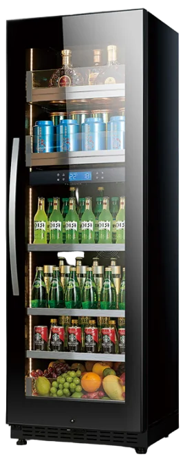 Dual Zone Wine Cooler, 338L 304 Stainless Steel Compressor Wine Fridge, Touch Screen, Freestanding Beverage Refrigerator