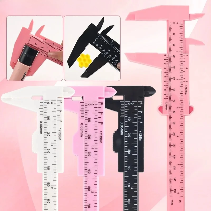 80mm Portable Plastic Eyebrow Measuring Vernier Caliper Tattoo Microblading Caliper Ruler Permanent Makeup Measurement Tools