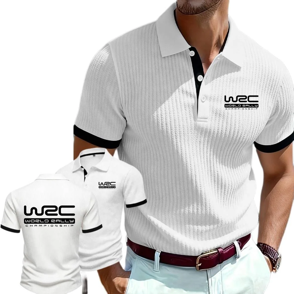 Youth Short Sleeved World Rally Championship WRC New Men's Lapel Knitted Polo Shirts Men European style Fashion for Casual Wear