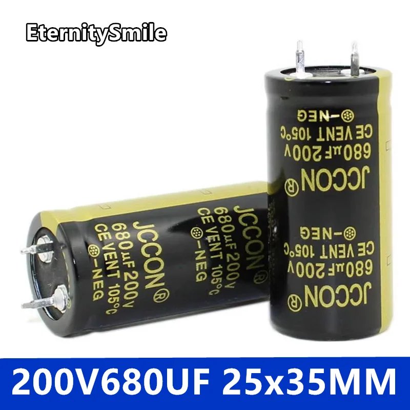 680UF200V 25x35MM Inverter Capacity 200V680UF Electrolyte Capacitor 200V Oxygen Capacitor For Hifi Amplifier Low ESR