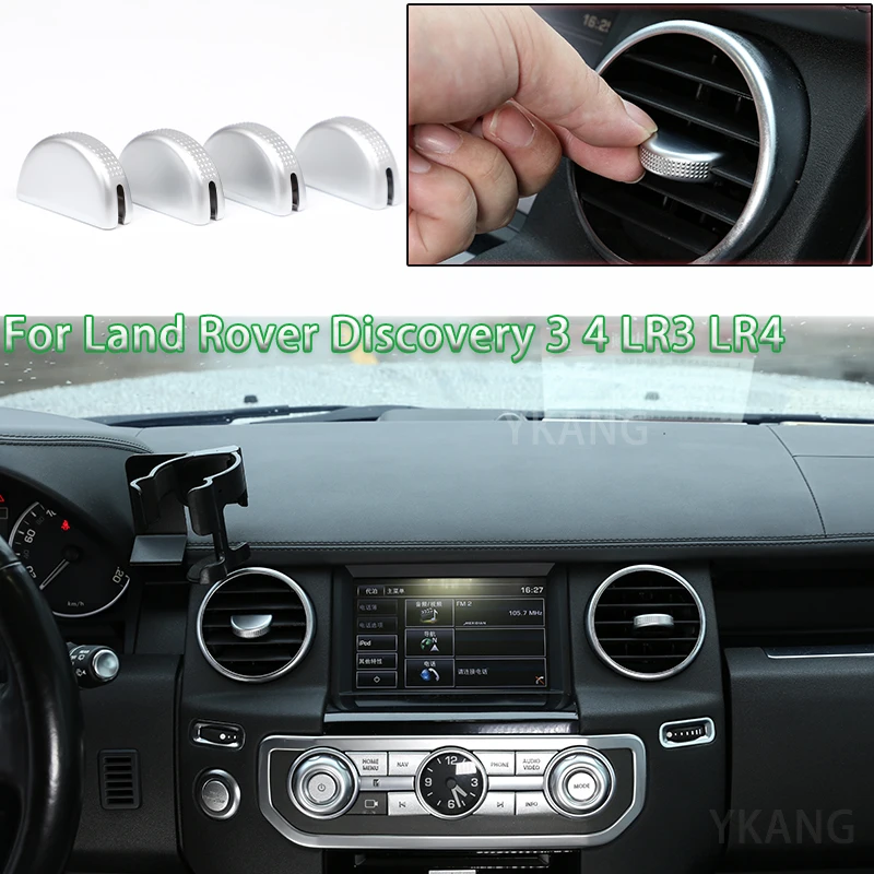 

For Land Rover Discovery 3 4 LR3 LR4 2004-2016 ABS Silver Car Air Outlet Adjusting Rod Cover Decoration Car upgrade Accessories