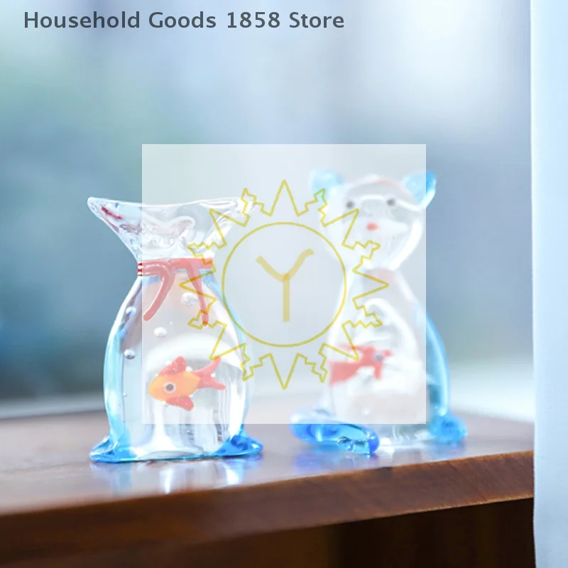 Handcrafted Glass Pocket Fish Figurine Mini Pocket Fish Ornaments Vibrant Glass Fish Desktop Decoration Home Office Decor
