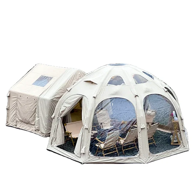 

4M Automatic Opening Outdoor Cotton Inflatable Tent With Connecting Car Tent