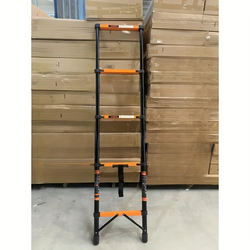 Escalera telescópica plegable de acero al carbono resistente de 90,55 pulgadas: plegable, cómoda y práctica, para el hogar/construcción, multi