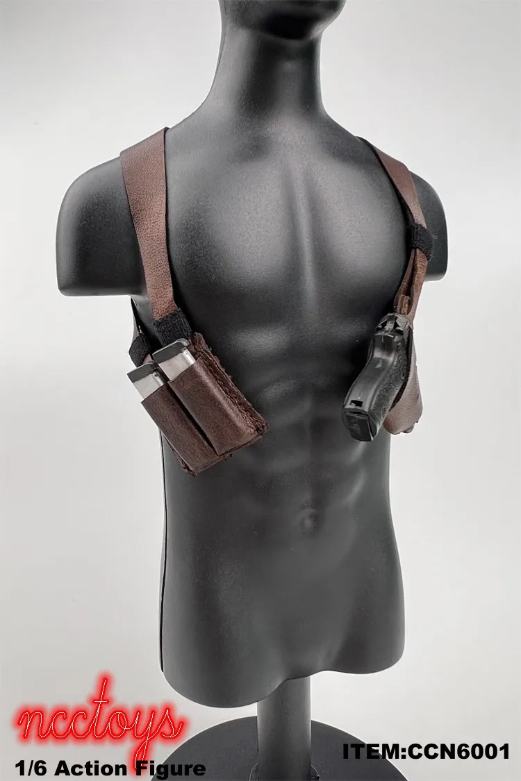 NCCTOYS CCN6001 1/6 1/12 Scale Leather Gun Strap Armpit Holster Decorative Scene Props For 12in 6in Soldier Action Figures Model