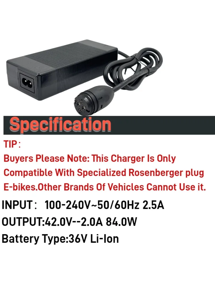 AliExpress NONE Elecrun 42V 2A  Li-Ion Charger For Equipped With Rosenberger Plug Specialized E-Bike - Electric bike Li-Ion Battery Charger