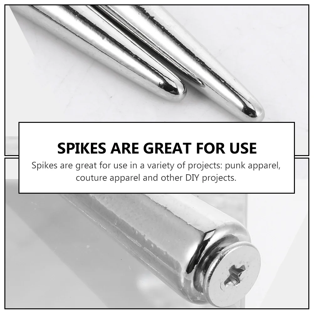 

8pcs Metal Nail Accessories 10x55mm Punk Spikes Diy Studs for Clothing Cone Rivets Leathercraft Screwback Pins Craft Supplies