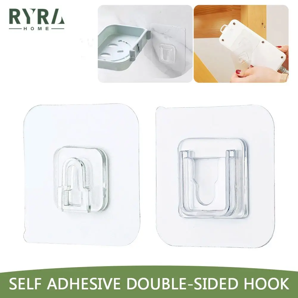 Double-sided Wall Hooks Glue Hooks Suction Bathroom Kitchen Shelf Strong Sticky Load-bearing Capacity Unferforated No Trace Hook