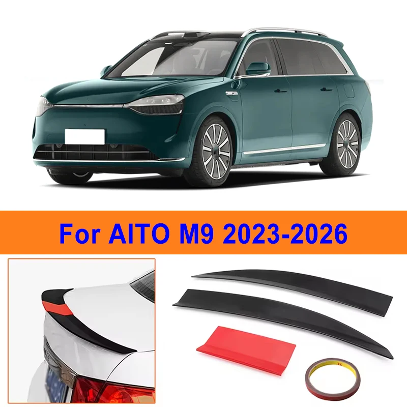 

For AITO M9 2023-2026 3-Section ABS Rear Trunk Spoiler 115-125cm Adjustable Sports Decor Top Wing Car Exterior Parts