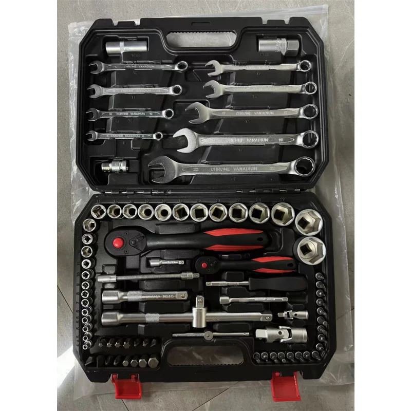 GTYPRO Real Cr-v 142pcs Socket Set Ratchet Wrench Manufacturer Hand Tools Set 1/2 1/4 3/8 Auto Repair 142 rachet herramientas