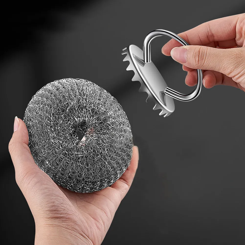 

2 Pcs Cast Iron Cleaning Brush Scrub Dish Grill Scrubber with Handle Skillet Cleaner